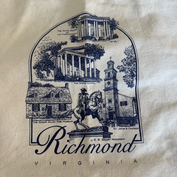 Like new Richmond Virginia Landmarks Canvas Tote Bag - Cream - Picture 2 of 9